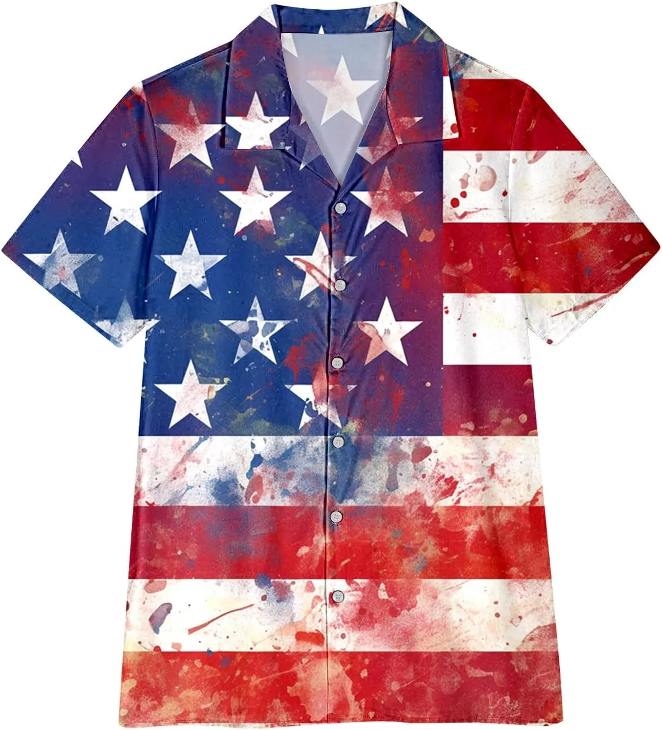 Women's Independence Day Print Casual Shirt Short Sleeve Knotted T Shirts for Women